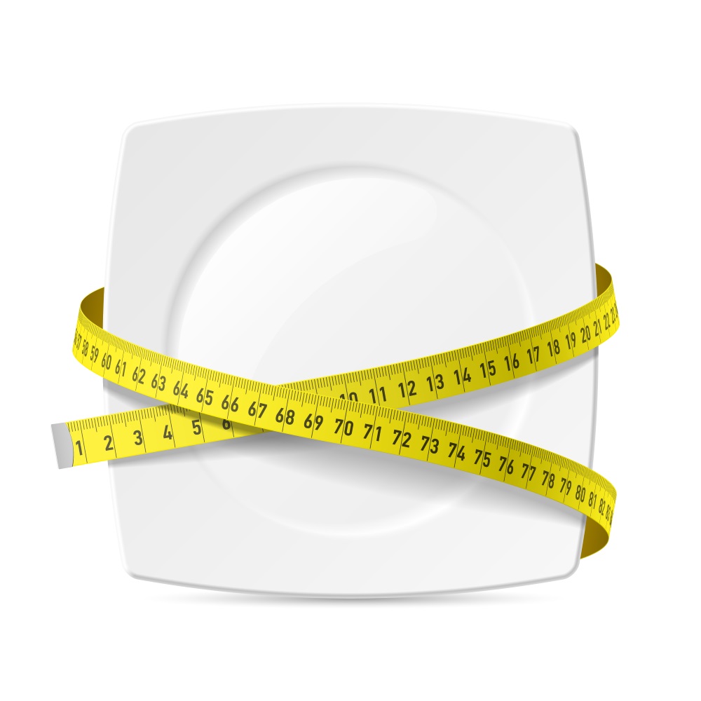 Plate with measuring tape